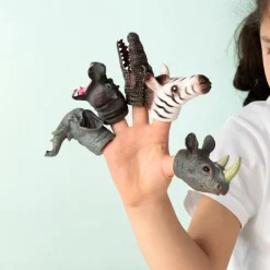 Rex London Animal finger puppets (set of 5) - Safari Hot