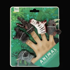 Rex London Animal finger puppets (set of 5) - Safari Hot