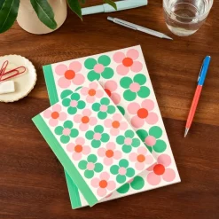 Rex London A6 notebook - Pink and green Daisy New