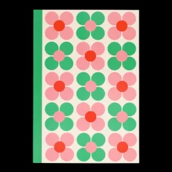 Rex London A5 notebook - Pink and green Daisy Fashion