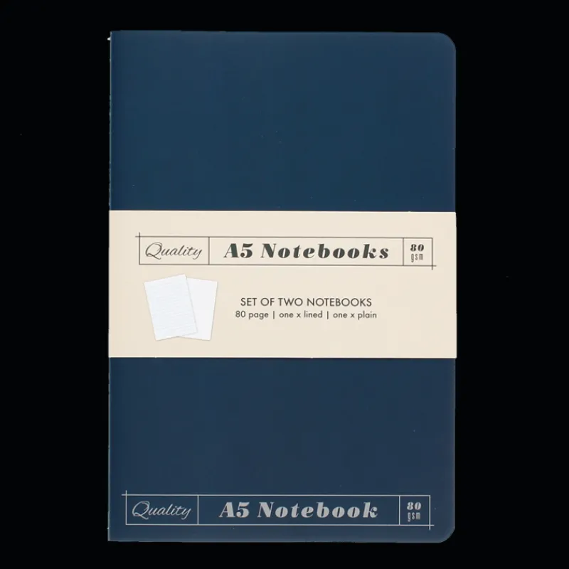 Rex London A5 notebooks (set of 2) - Orange & blue New