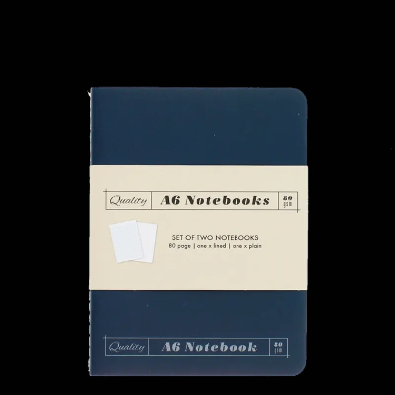 Rex London A6 notebooks (set of 2) - Orange & blue Clearance