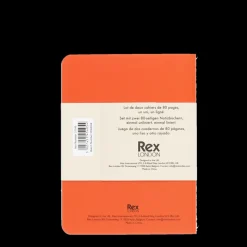 Rex London A6 notebooks (set of 2) - Orange & blue Clearance
