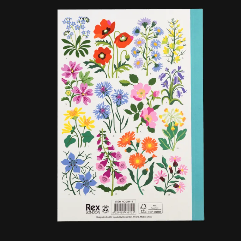 Rex London A5 notebook - Wild Flowers Best