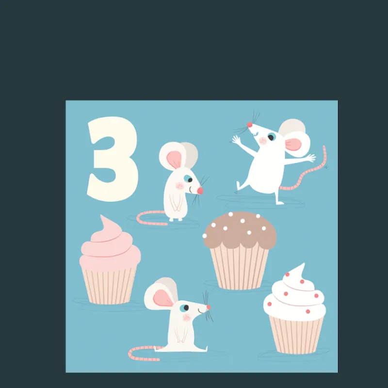Rex London Birthday card - Mouse THREE Discount
