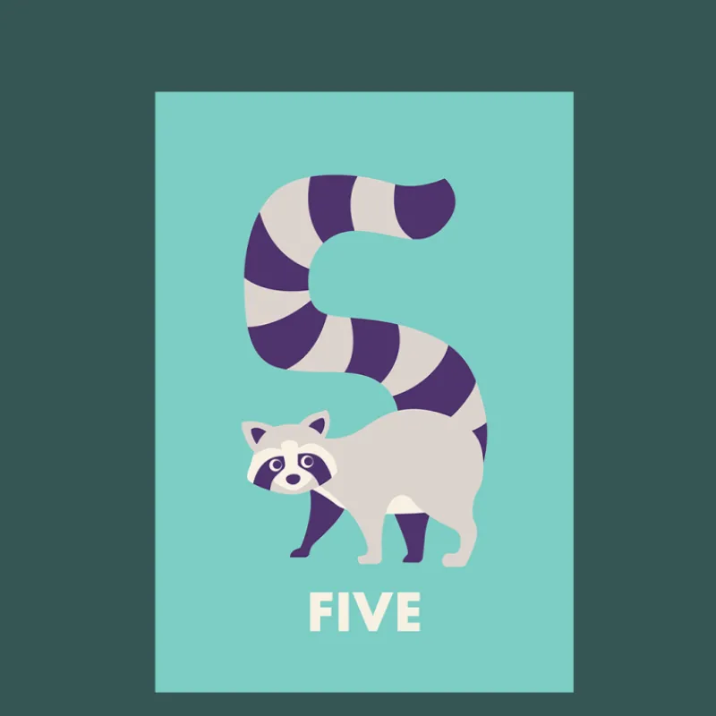 Rex London Birthday card - Racoon FIVE Fashion