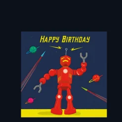 Rex London Birthday card - Sci-fi robot Hot