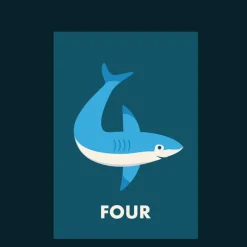 Rex London Birthday card - Shark FOUR Discount