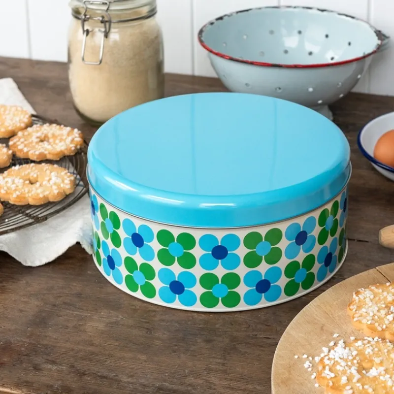 Rex London Cake storage tin - Blue and green Daisy Sale