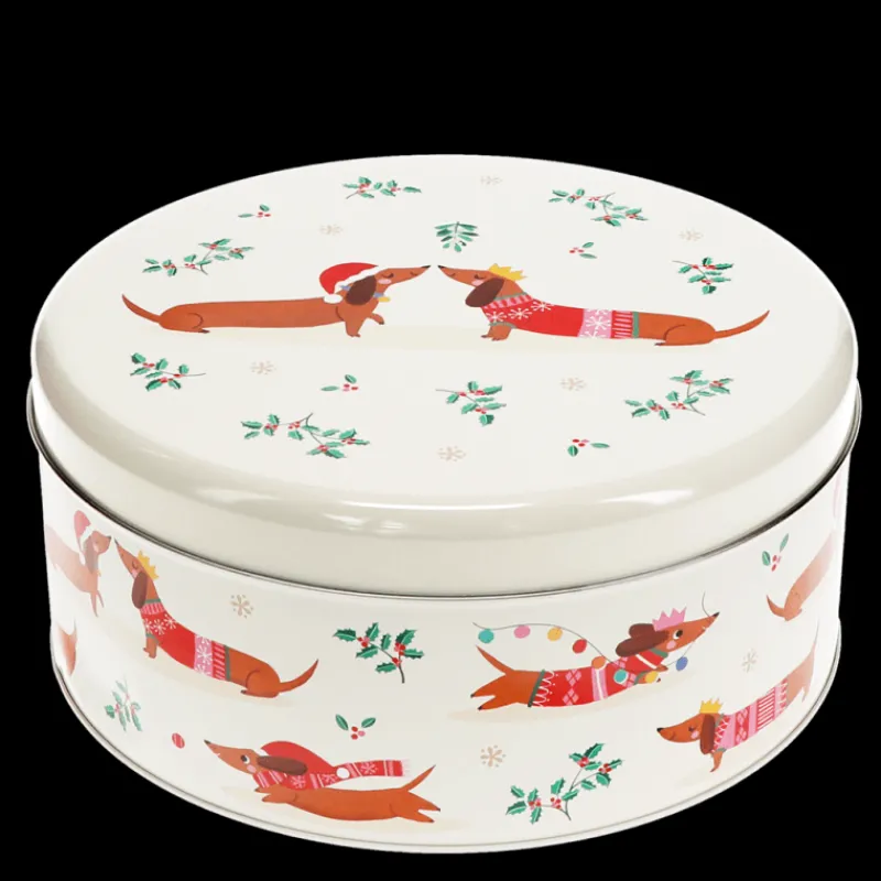 Rex London Cake storage tin - Festive Sausage Dog Outlet