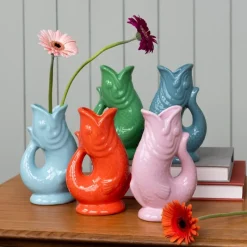 Rex London Ceramic fish vase - Aqua blue New