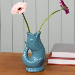 Rex London Ceramic fish vase - Blue Hot