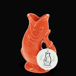 Rex London Ceramic fish vase - Orange Fashion
