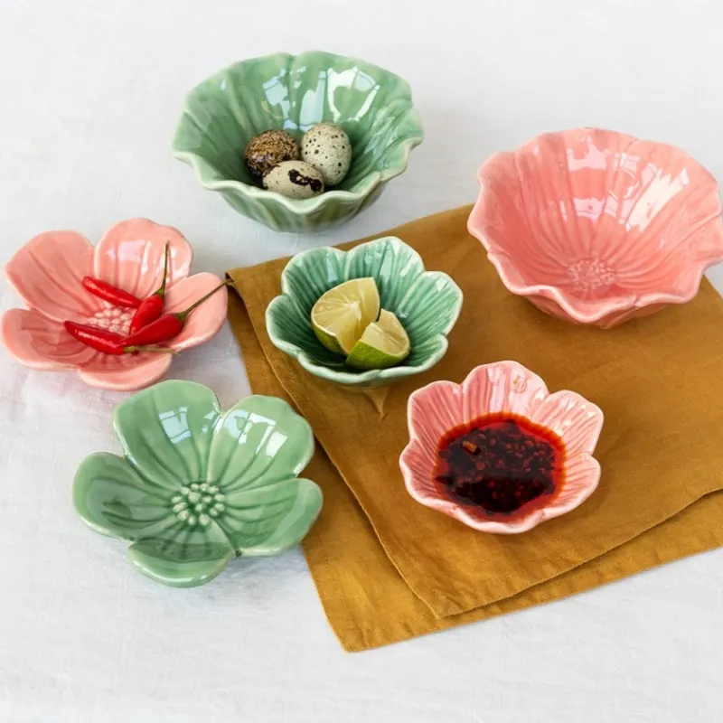 Rex London Ceramic flower bowl 9cm - Pink Hot