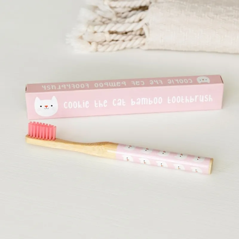 Rex London Children's bamboo toothbrush - Cookie the Cat New