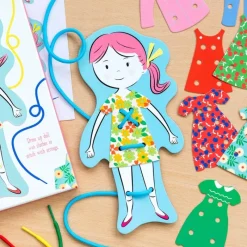 Rex London Children's cardboard stitching kit - Dress-up dolly Hot