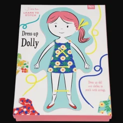 Rex London Children's cardboard stitching kit - Dress-up dolly Hot