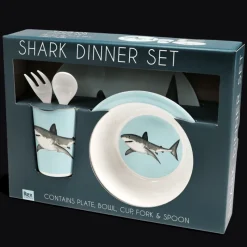 Rex London Children's melamine dinner set (5 pieces) - Sharks Clearance