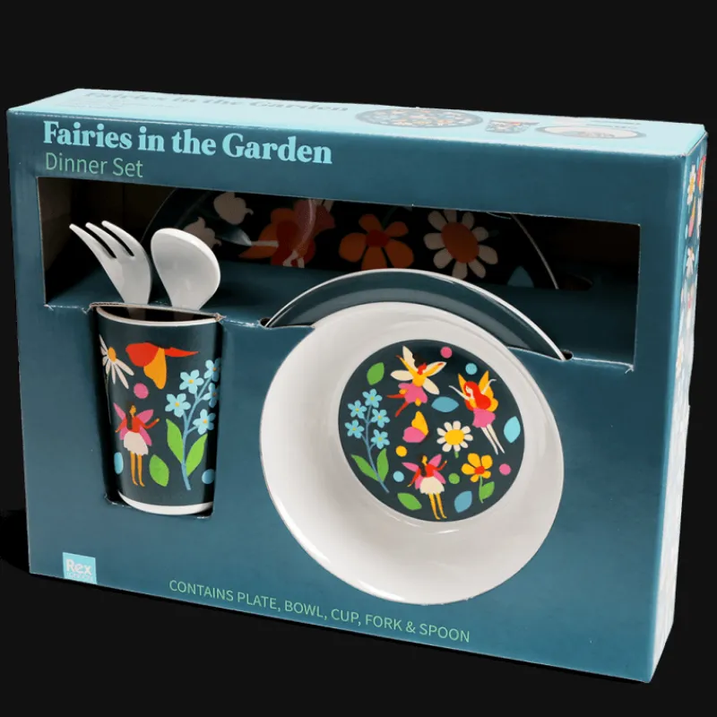 Rex London Children's melamine dinner set (5 pieces) - Fairies in the Garden Fashion