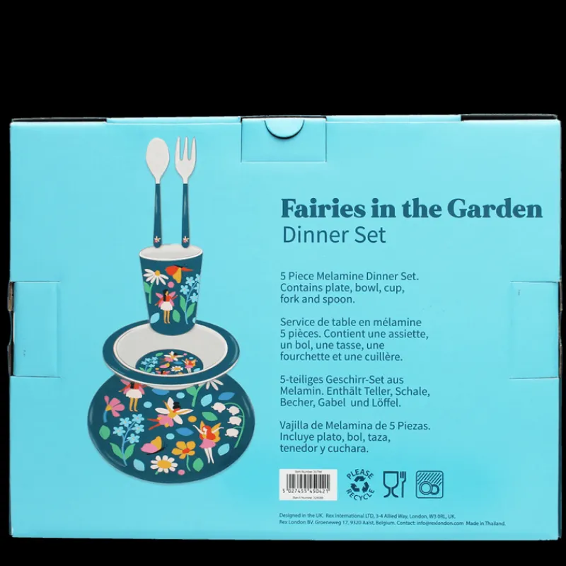 Rex London Children's melamine dinner set (5 pieces) - Fairies in the Garden Fashion