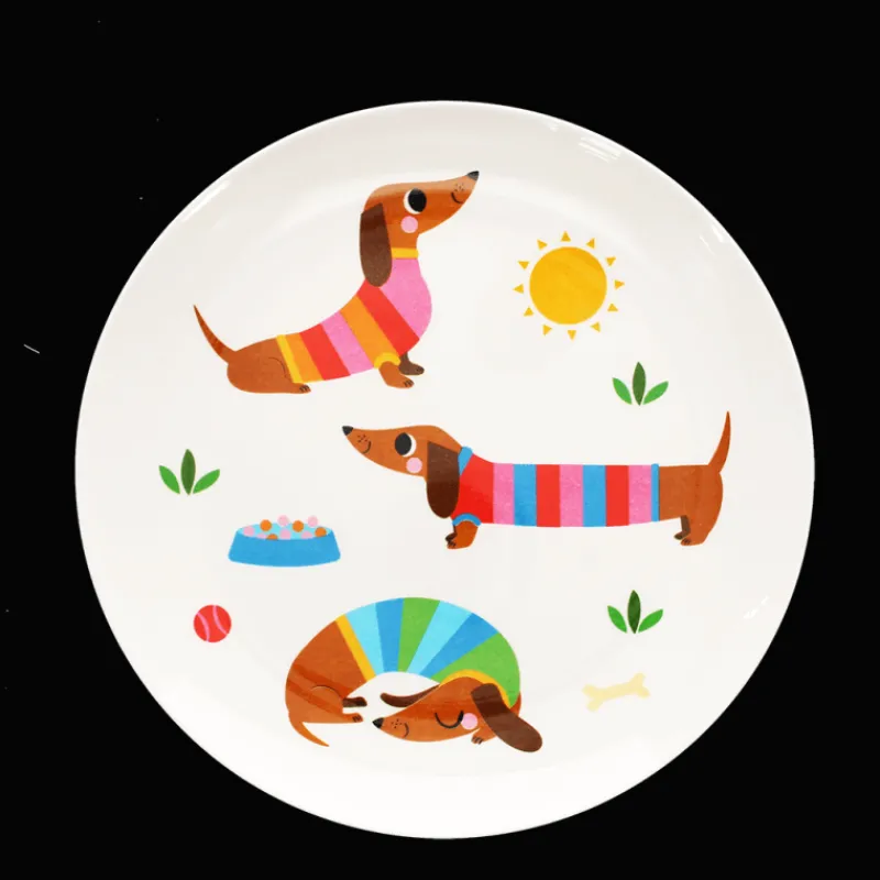 Rex London Children's melamine plate - Sunny Sausage Dog Sale