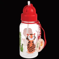 Rex London Children's water bottle with straw 500ml - Colourful Creatures Outlet