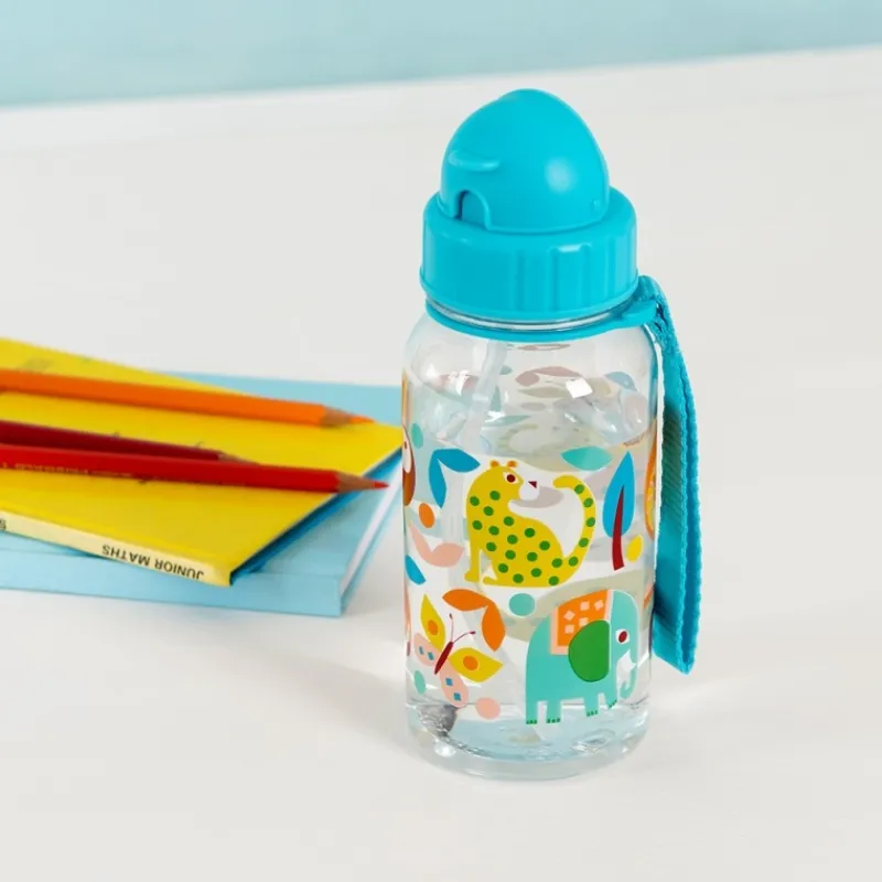 Rex London Children's water bottle with straw 500ml - Wild Wonders Online