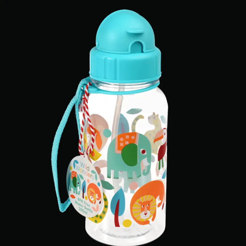 Rex London Children's water bottle with straw 500ml - Wild Wonders Online