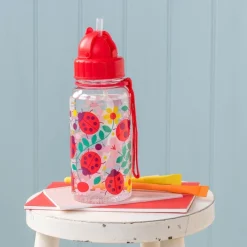 Rex London Children's water bottle with straw 500ml - Ladybird Best