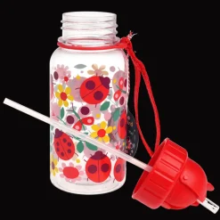 Rex London Children's water bottle with straw 500ml - Ladybird Best
