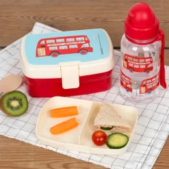 Rex London Children's water bottle with straw 500ml - TfL Routemaster Bus New