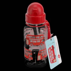 Rex London Children's water bottle with straw 500ml - TfL Routemaster Bus New