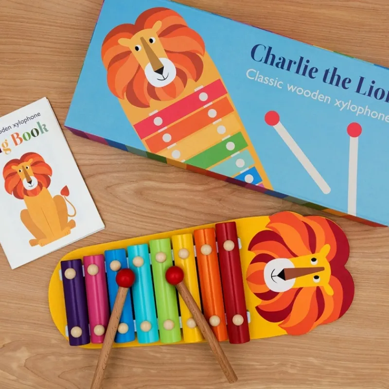 Rex London Children's xylophone with song book - Charlie the Lion New