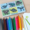 Rex London 36 colouring pencils in a tin - Prehistoric Land Hot