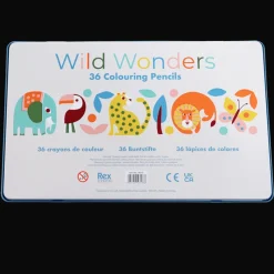 Rex London 36 colouring pencils in a tin - Wild Wonders Discount