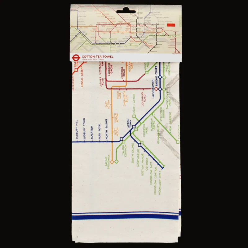 Rex London Cotton tea towel - TfL Heritage Tube Map New