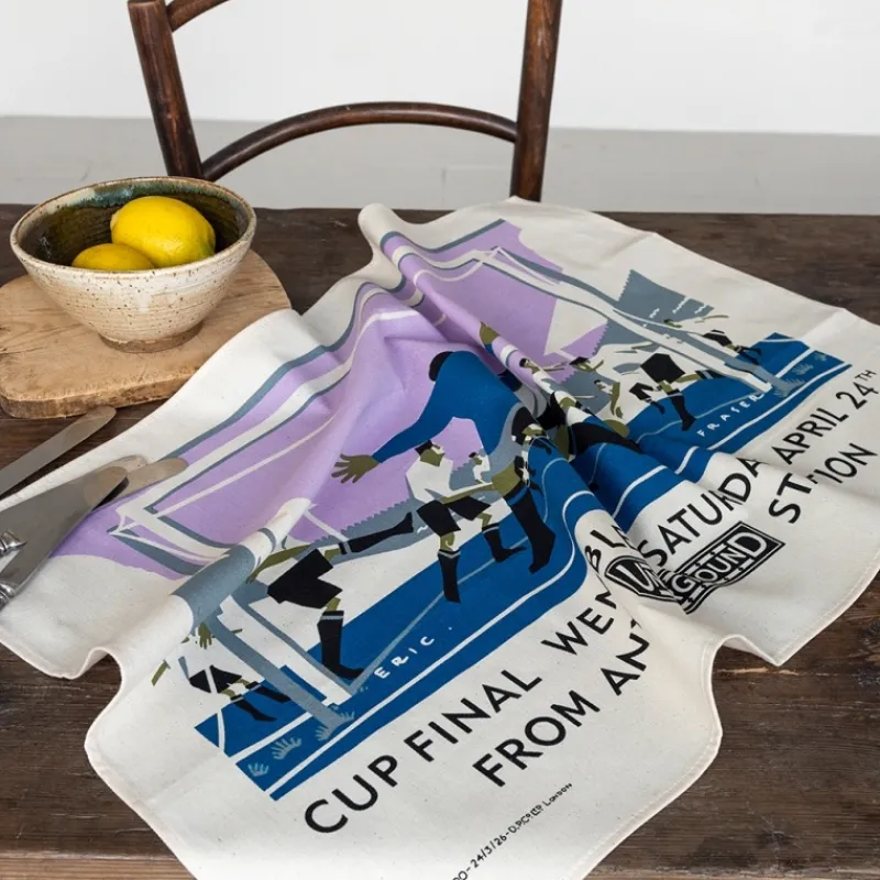 Rex London Cotton tea towel - TfL Vintage Poster "Cup Final" Fashion