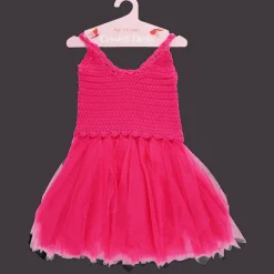 Rex London Crochet dress (5-6 years) - Bright pink Outlet