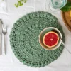 Rex London Crochet placemat - Green Best