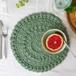 Rex London Crochet placemat - Green Best