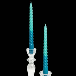 Rex London Dip dye spiral candles (set of 4) - Blue Clearance