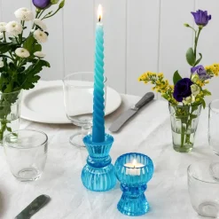 Rex London Double ended glass candle holder - Blue Fashion