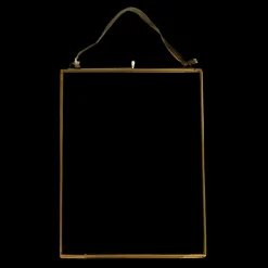 Rex London Double sided glass and brass metal hanging frame (15 x 20cm) New