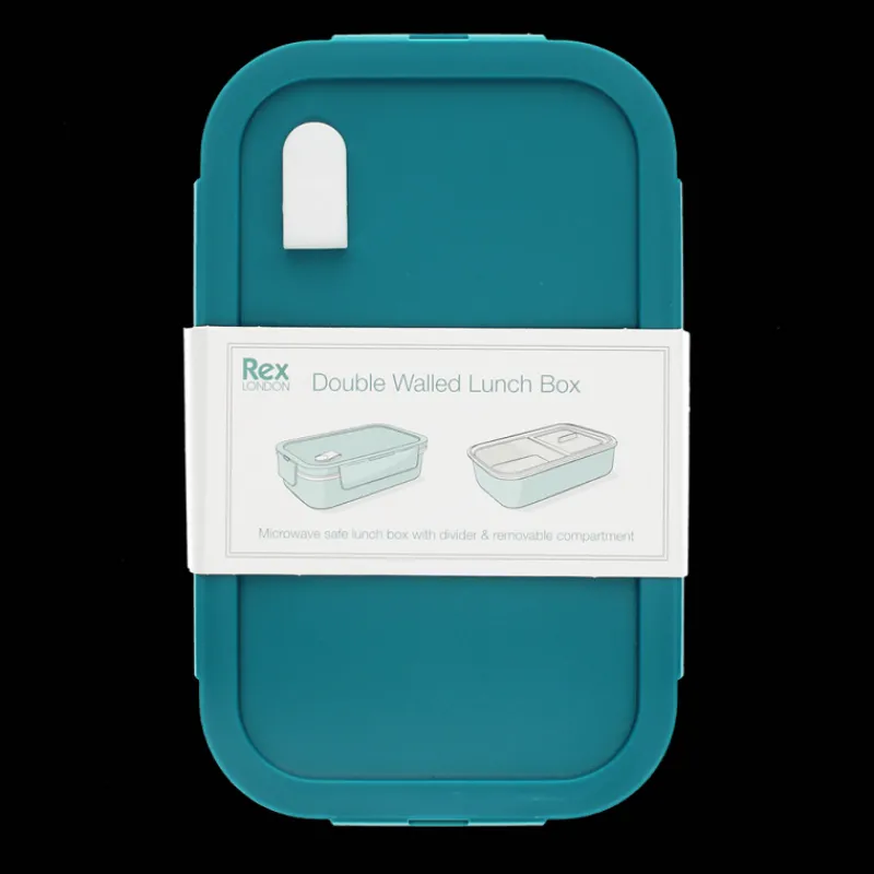 Rex London Double wall lunch box with divider - Blue Discount