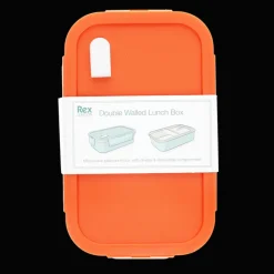 Rex London Double wall lunch box with divider - Orange Clearance