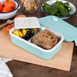 Rex London Double wall lunch box with divider - Pale blue Online