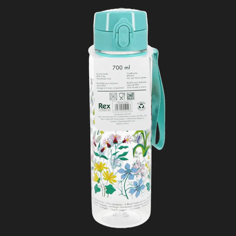 Rex London Drinks bottle with push button lid 700ml - Wild Flowers New