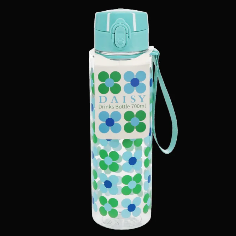 Rex London Drinks bottle with push button lid 700ml - Blue and green Daisy Sale
