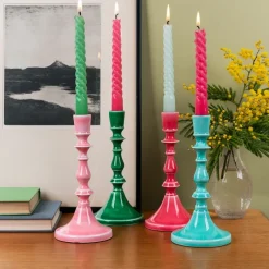 Rex London Enamel candlestick (19cm) - Aqua Sale