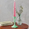 Rex London Enamel candlestick (13cm) - Green Outlet